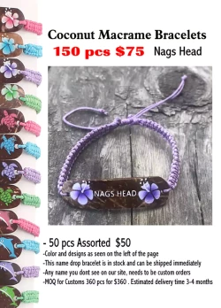 Coconut Macrame Bracelets - Nags Head